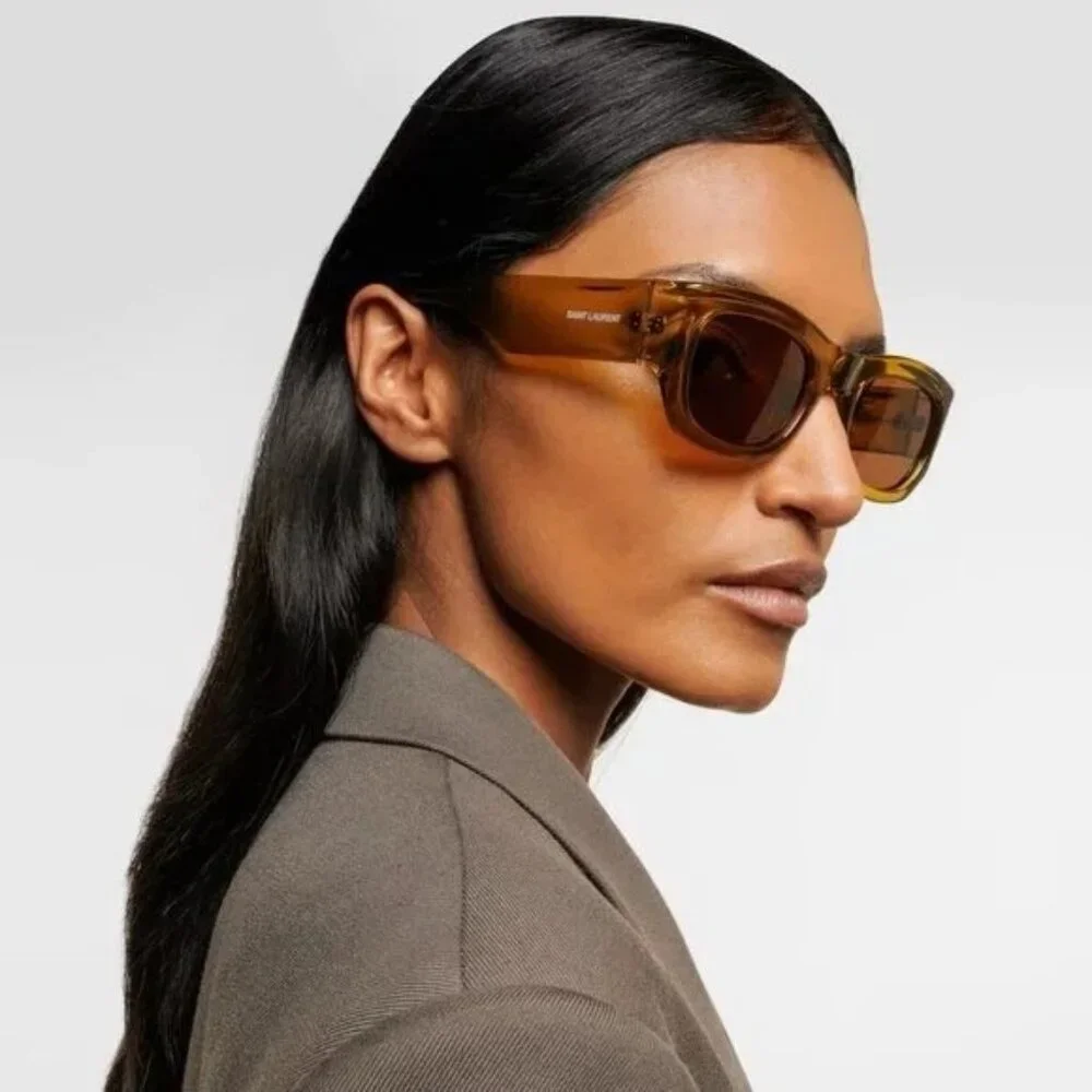 NEW SAINT LAURENT SUNGLASSES SL713 003 BROWN UNISEX - Picture 4 of 10